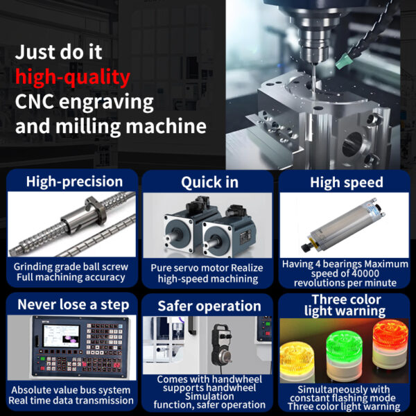 CNC engraving machine, small desktop high-precision engraving and milling machine, stainless steel, glass, ceramic and metal precision engraving machine - Image 4
